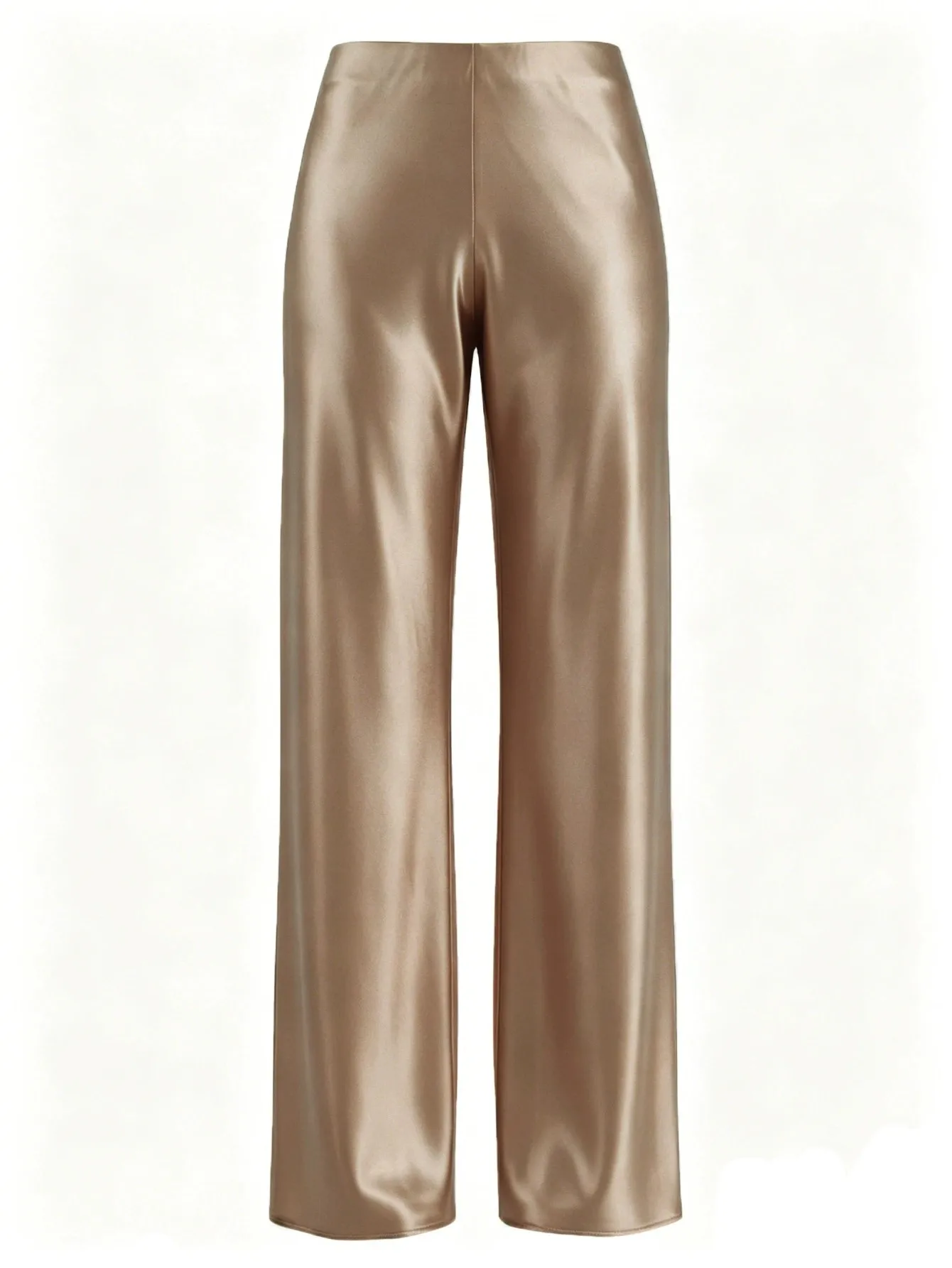 New In 2026 Women's Spring Summer Satin Pants Fashion Elegant High Waist Casual Straight Trousers