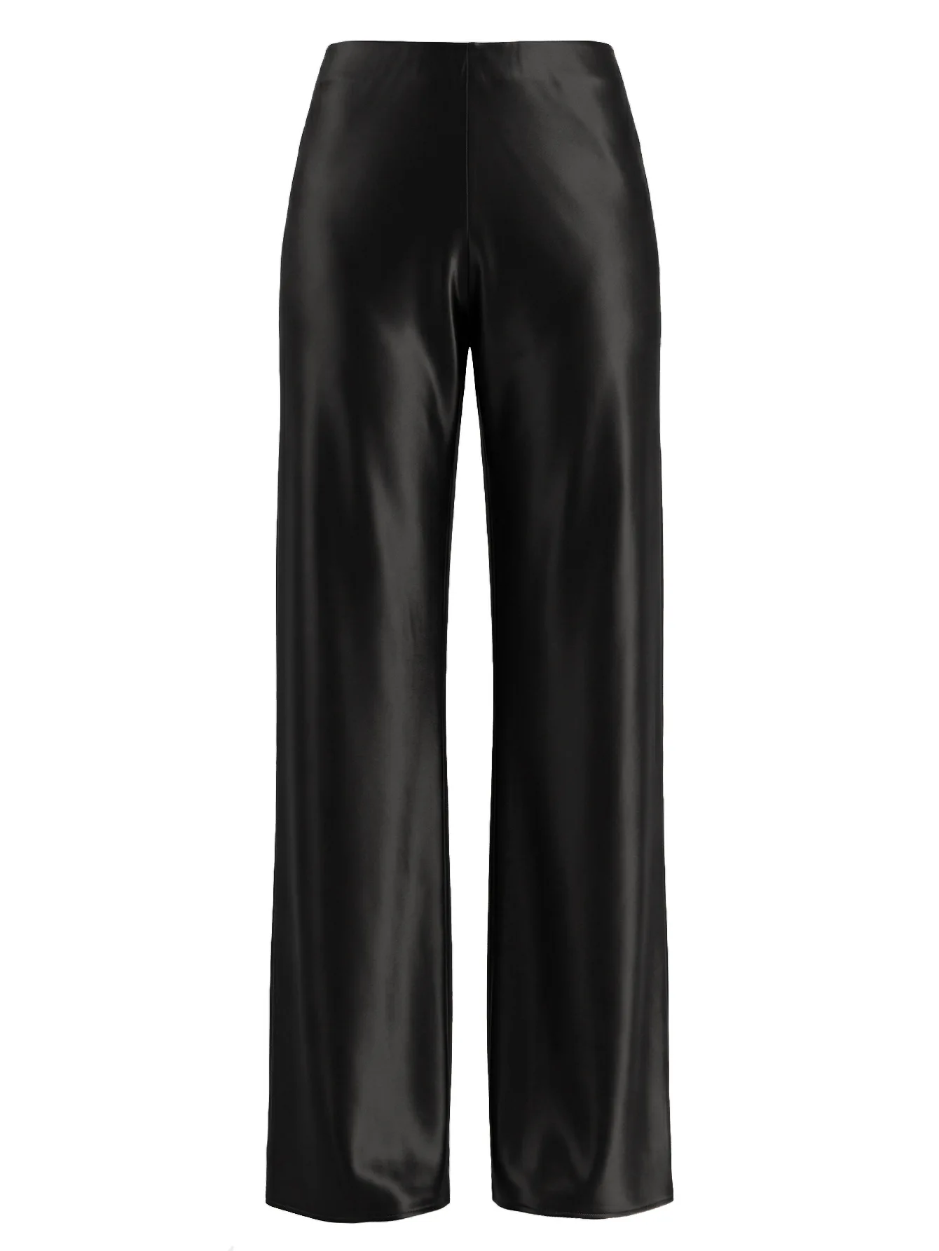 New In 2026 Women's Spring Summer Satin Pants Fashion Elegant High Waist Casual Straight Trousers