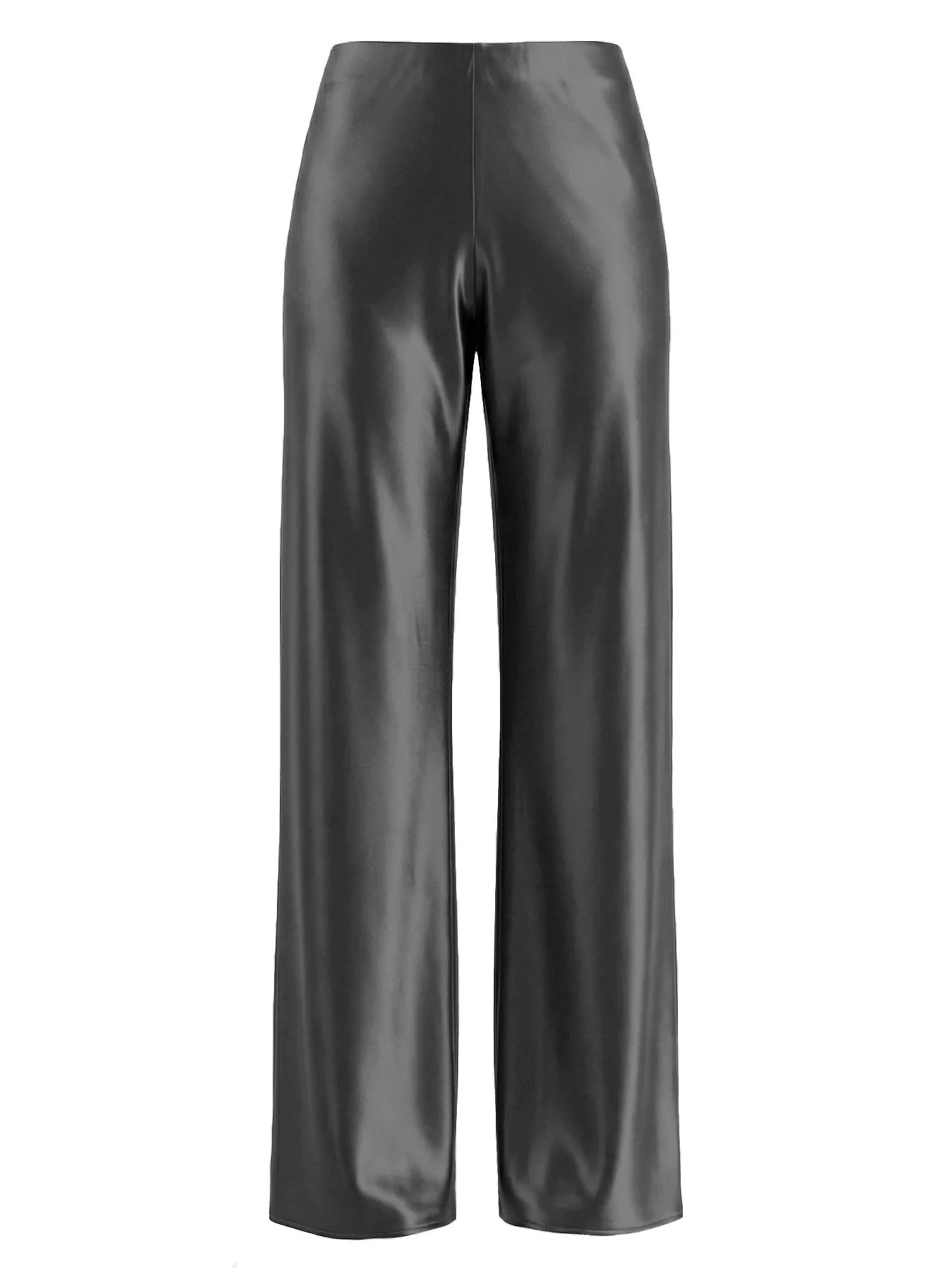 New In 2026 Women's Spring Summer Satin Pants Fashion Elegant High Waist Casual Straight Trousers