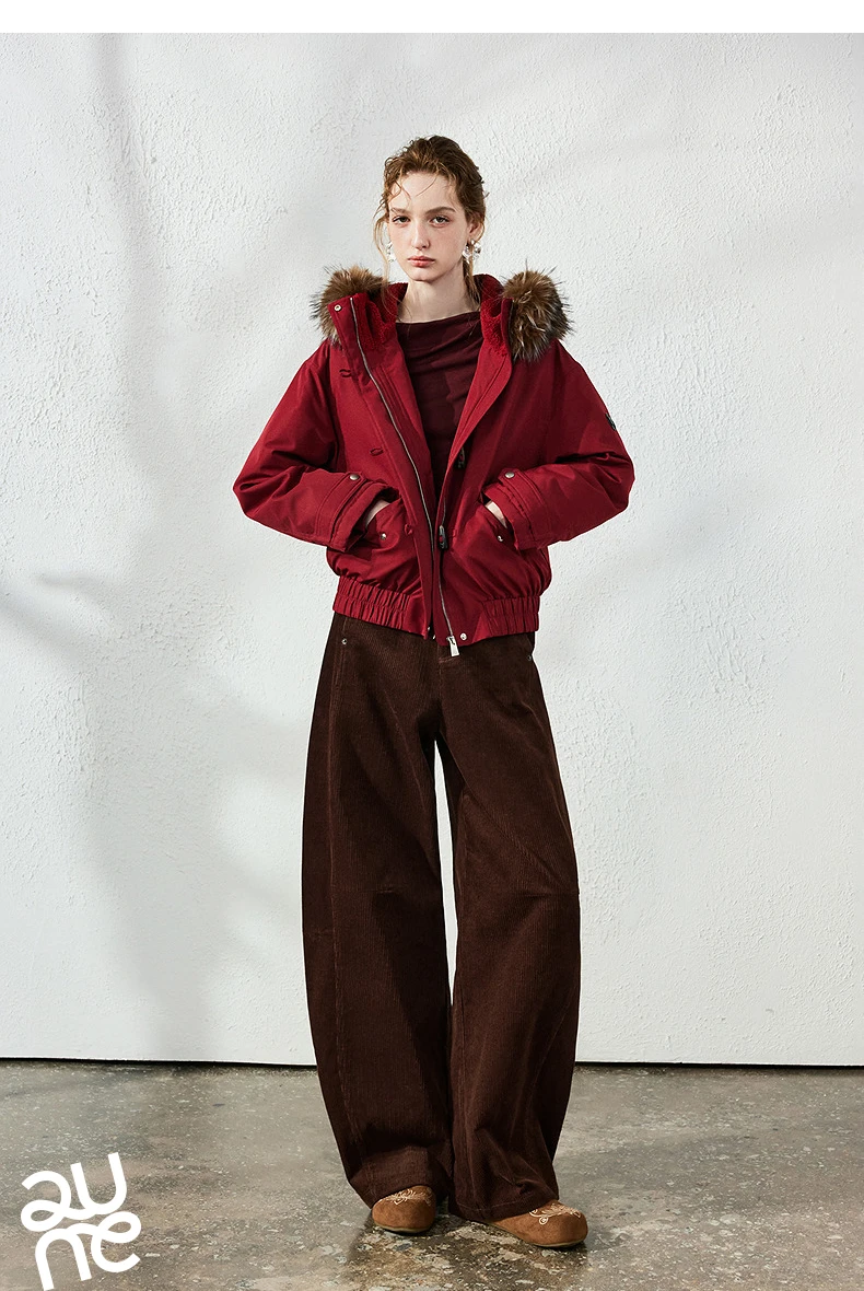 TOYOUTH Women's Casual Pants 2026 Autumn New Urban Nomad Style High Waist Maillard Color Block Curved Leg Trousers