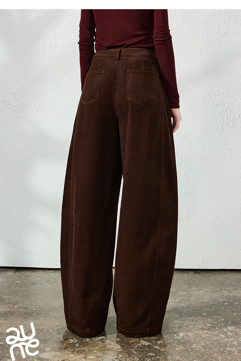 TOYOUTH Women's Casual Pants 2026 Autumn New Urban Nomad Style High Waist Maillard Color Block Curved Leg Trousers
