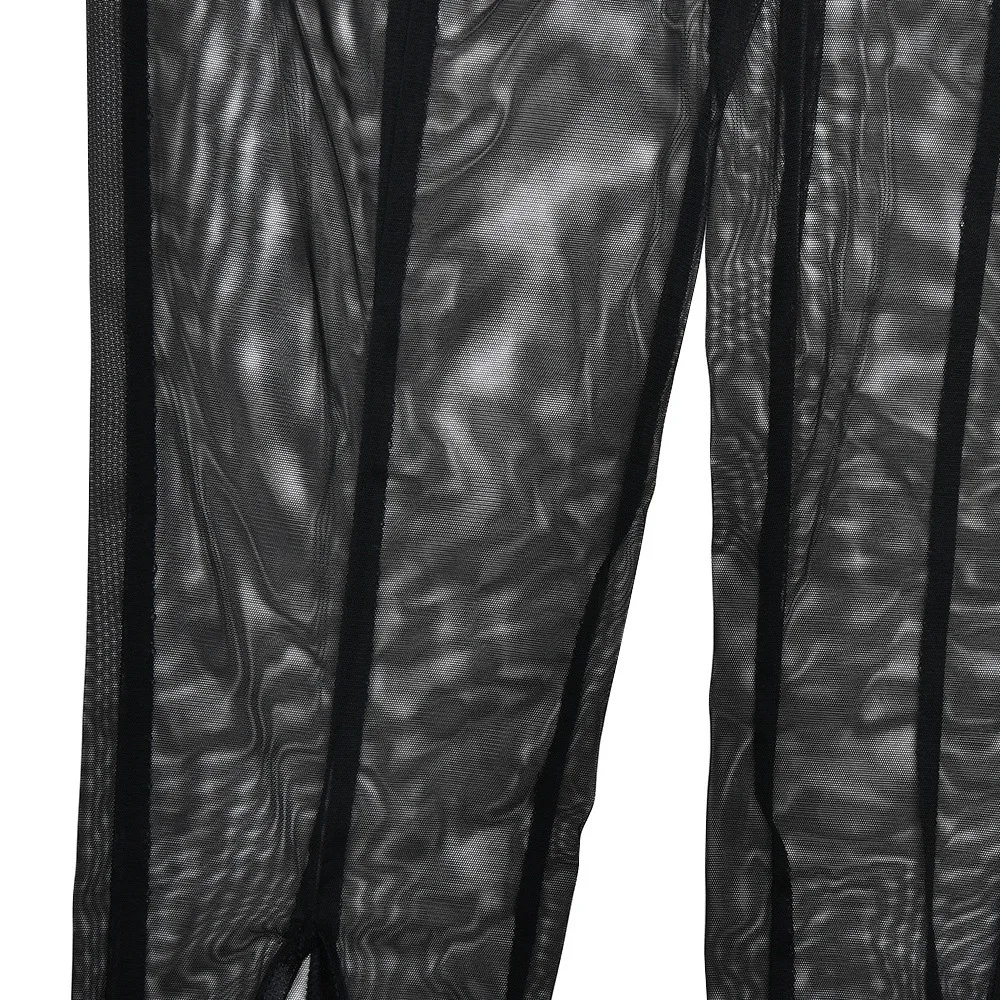 DSMTRC Women Sexy Patchwork High Waist Calf-Length Trouser Mesh See Through Skinny Pants Fashion Female Bottoms New Pencil Pants