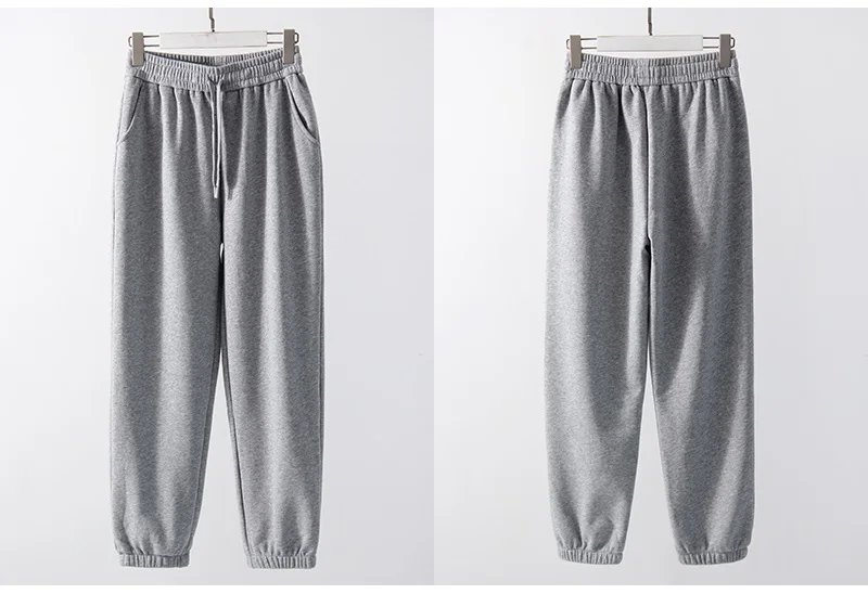 Thick Warm Fleece Sweatpants Women Winter Straight Leg Pants Gray Velvet Trousers Pants Jogger For Women Sweatpants Outfits