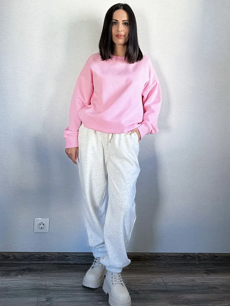 Thick Warm Fleece Sweatpants Women Winter Straight Leg Pants Gray Velvet Trousers Pants Jogger For Women Sweatpants Outfits