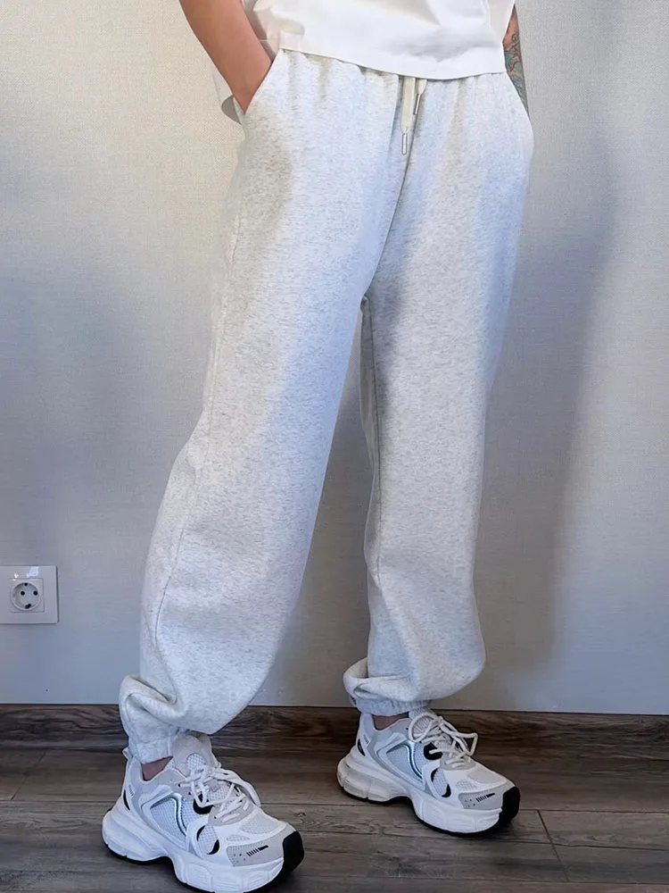 Thick Warm Fleece Sweatpants Women Winter Straight Leg Pants Gray Velvet Trousers Pants Jogger For Women Sweatpants Outfits