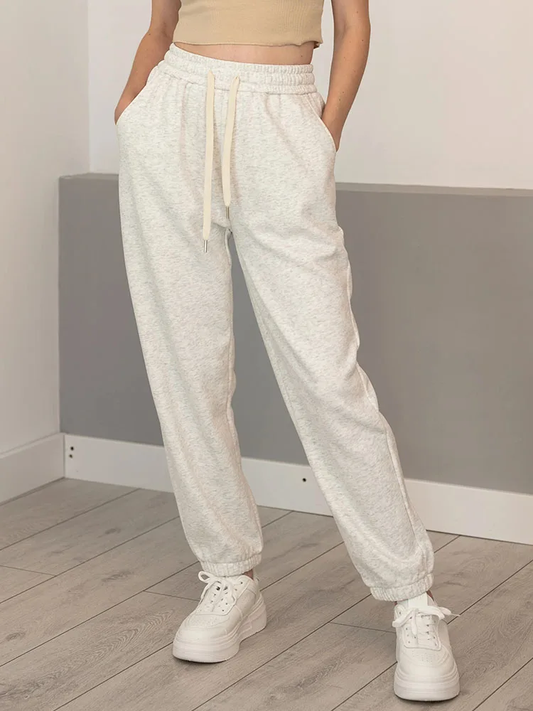 Thick Warm Fleece Sweatpants Women Winter Straight Leg Pants Gray Velvet Trousers Pants Jogger For Women Sweatpants Outfits