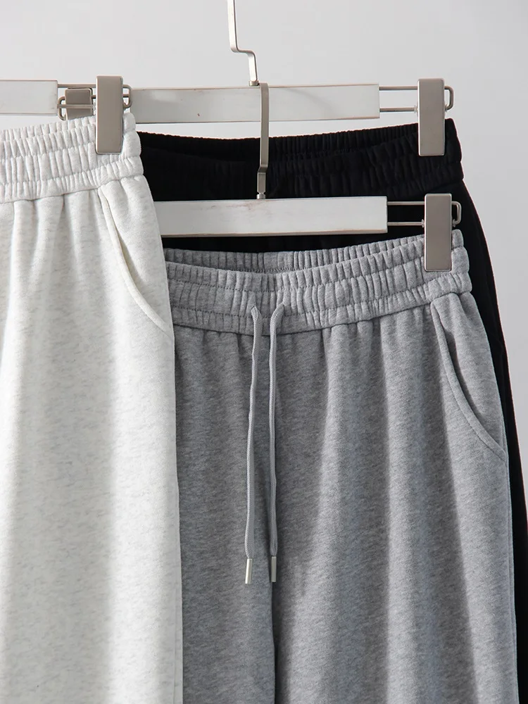 Thick Warm Fleece Sweatpants Women Winter Straight Leg Pants Gray Velvet Trousers Pants Jogger For Women Sweatpants Outfits