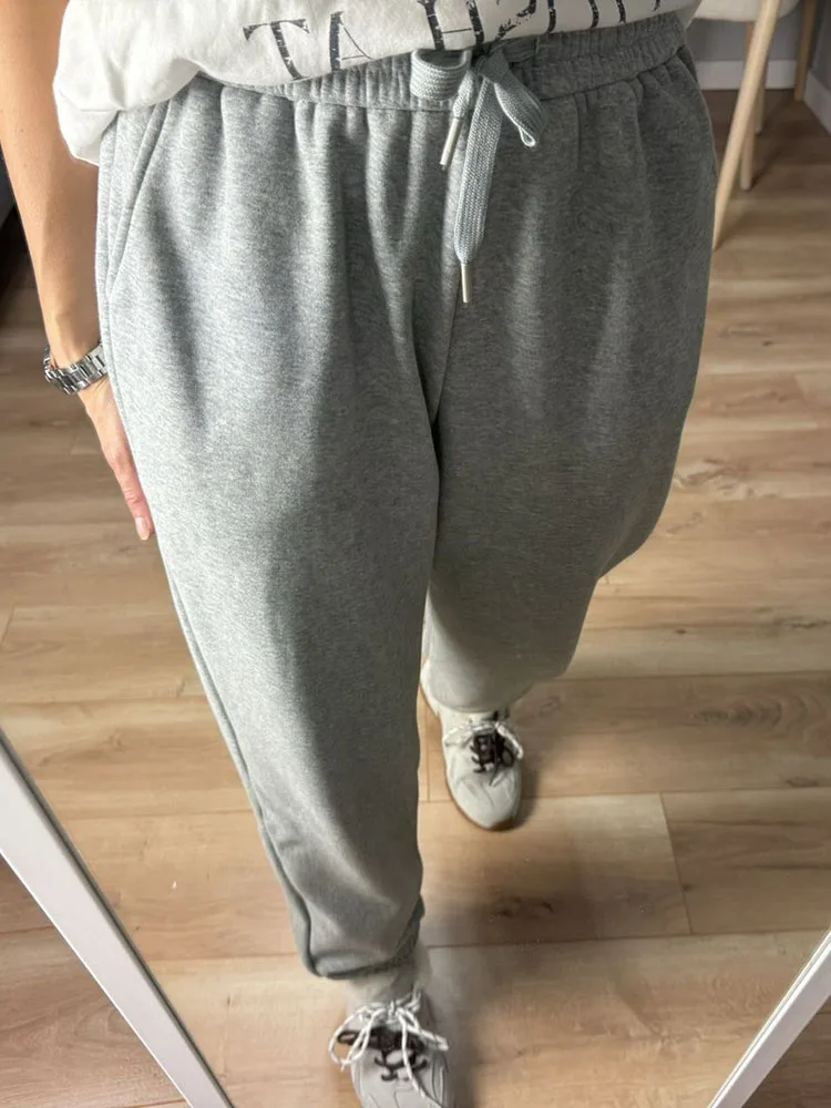 Thick Warm Fleece Sweatpants Women Winter Straight Leg Pants Gray Velvet Trousers Pants Jogger For Women Sweatpants Outfits