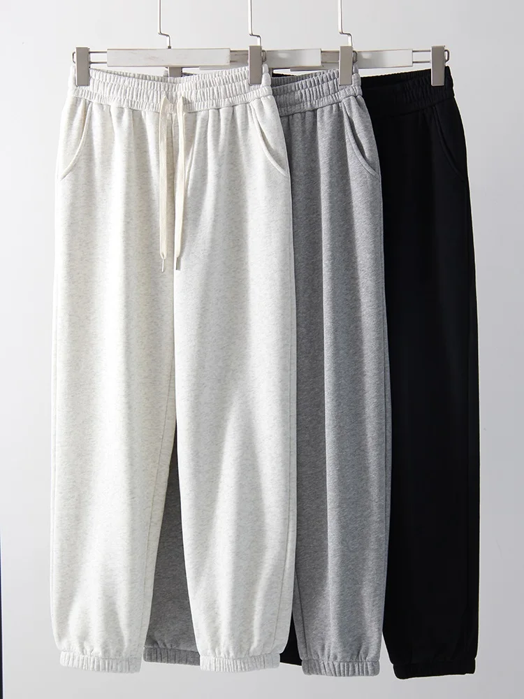 Thick Warm Fleece Sweatpants Women Winter Straight Leg Pants Gray Velvet Trousers Pants Jogger For Women Sweatpants Outfits