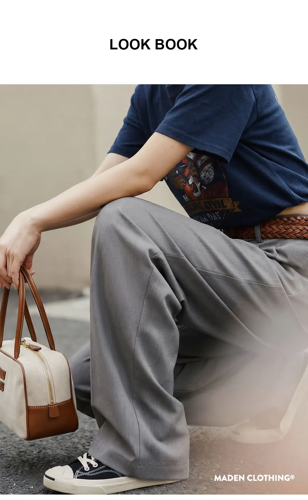 Maden 2026 New Vintage Old Money Grey Suit Pants Women Loose Wide Leg Pleated Straight Thin Draped Summer Formal Trousers Office