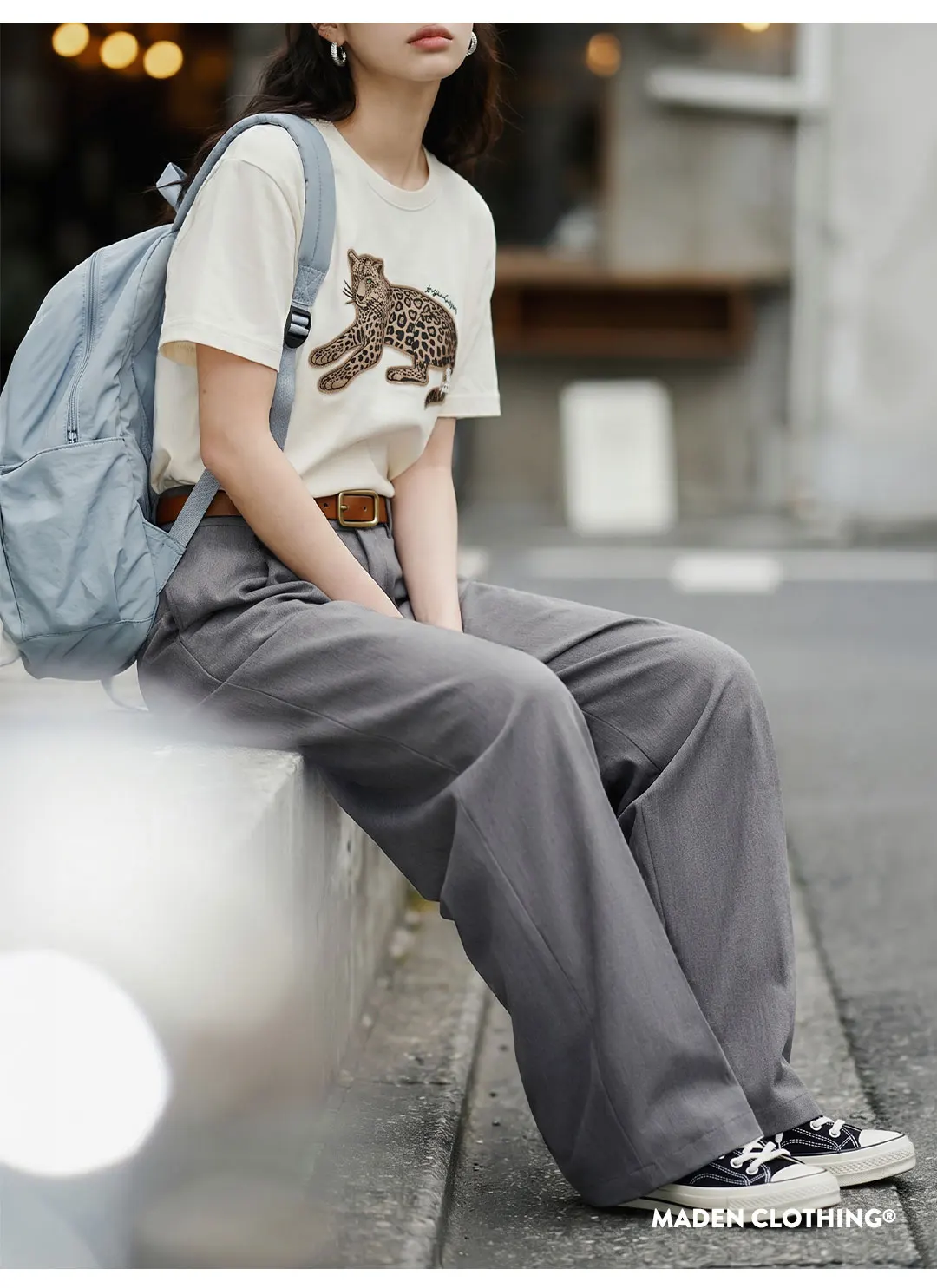 Maden 2026 New Vintage Old Money Grey Suit Pants Women Loose Wide Leg Pleated Straight Thin Draped Summer Formal Trousers Office