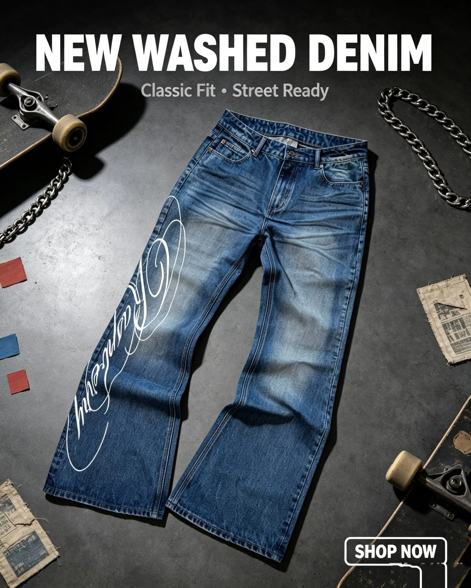 2026 Vintage Jeans Printed Jeans For Woman Straight Pant Y2k Pants Women's Clothing Street Wind Fashion Trendy All-match Casual