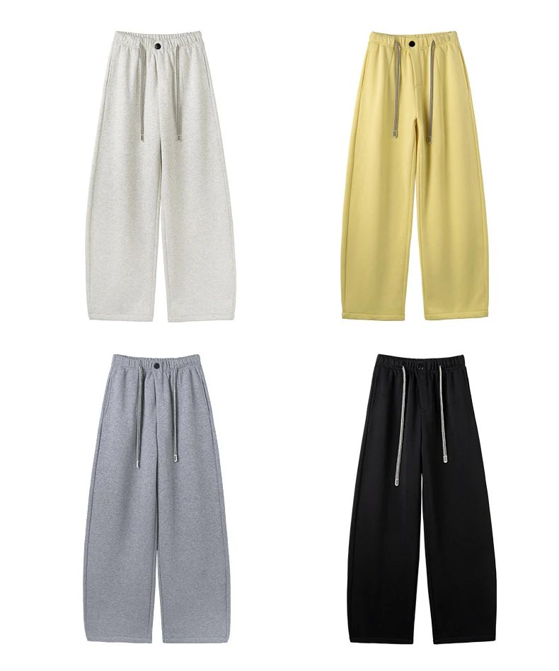 Thick Fleece Sweatpants Women Winter Warm Long Wide Leg Trousers High Waist Loose Gray Sweatpants Women Warm Pants For Winter