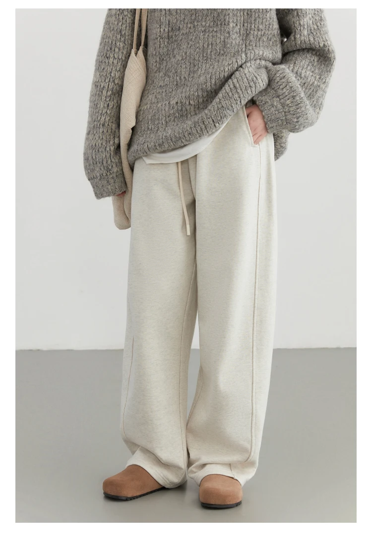 CHIC VEN Women Casual Pants Loose Casual New High Waist Wide Leg Woman Trousers Sports Streetwear Autumn Winter 2023