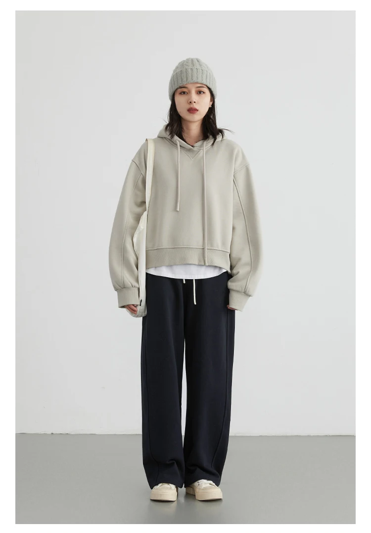 CHIC VEN Women Casual Pants Loose Casual New High Waist Wide Leg Woman Trousers Sports Streetwear Autumn Winter 2023