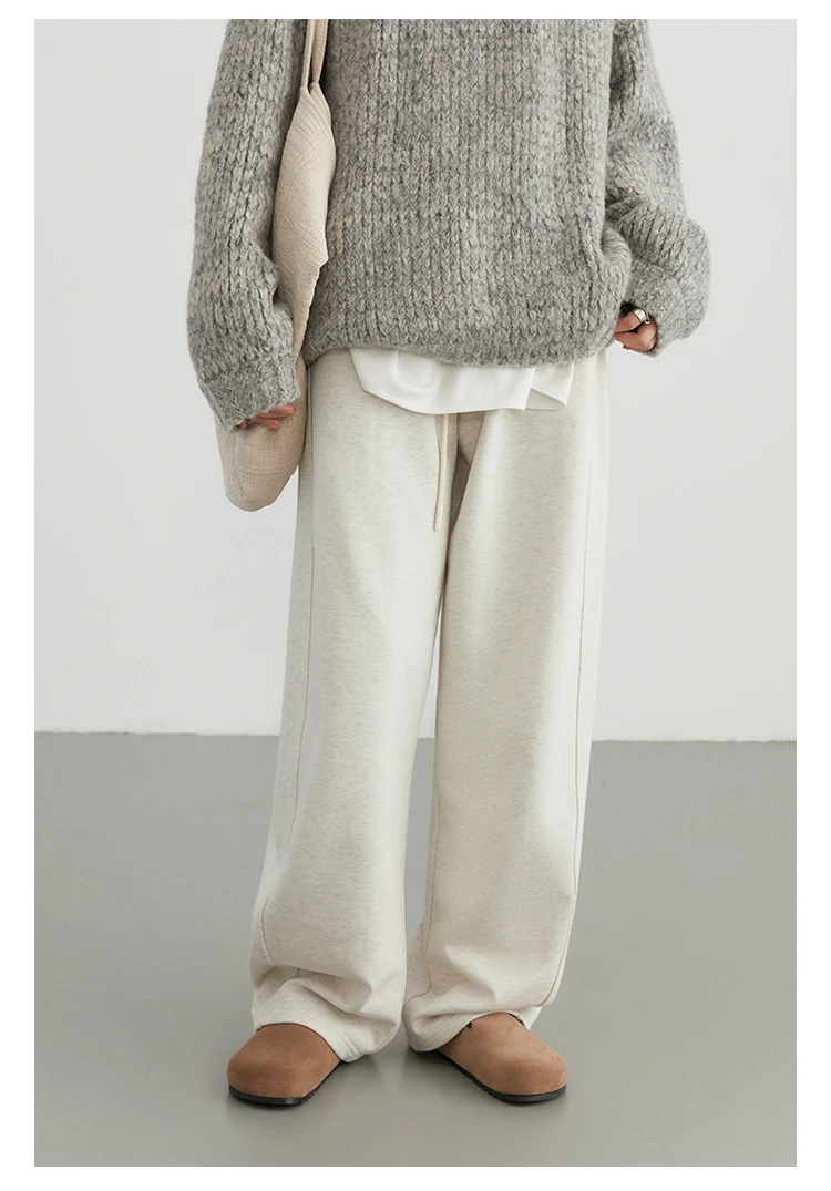 CHIC VEN Women Casual Pants Loose Casual New High Waist Wide Leg Woman Trousers Sports Streetwear Autumn Winter 2023