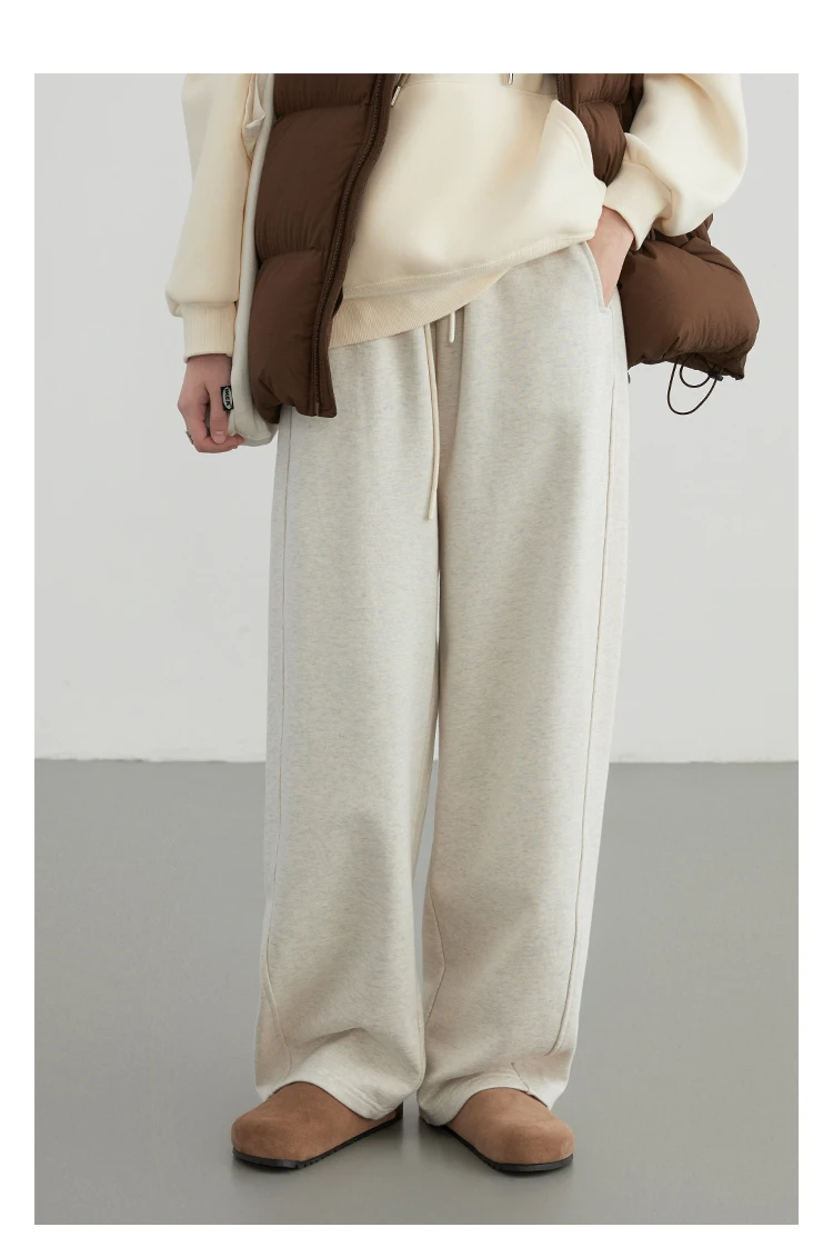 CHIC VEN Women Casual Pants Loose Casual New High Waist Wide Leg Woman Trousers Sports Streetwear Autumn Winter 2023