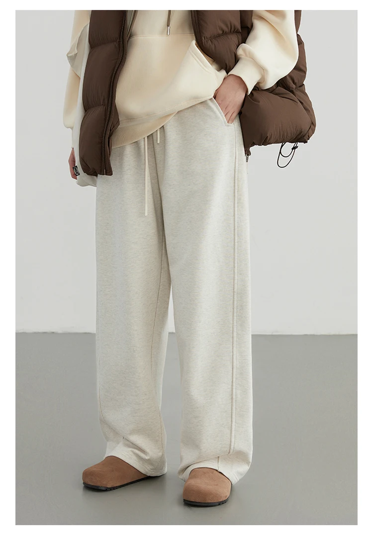 CHIC VEN Women Casual Pants Loose Casual New High Waist Wide Leg Woman Trousers Sports Streetwear Autumn Winter 2023