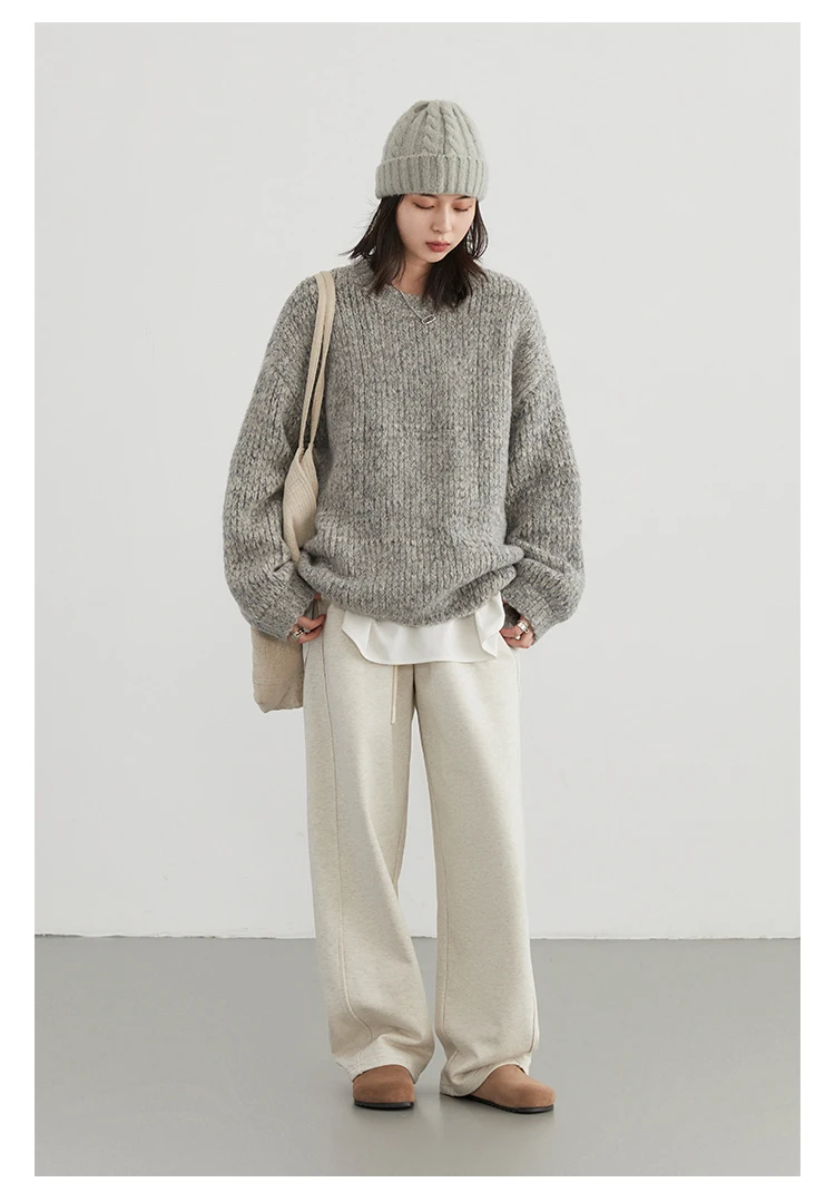 CHIC VEN Women Casual Pants Loose Casual New High Waist Wide Leg Woman Trousers Sports Streetwear Autumn Winter 2023