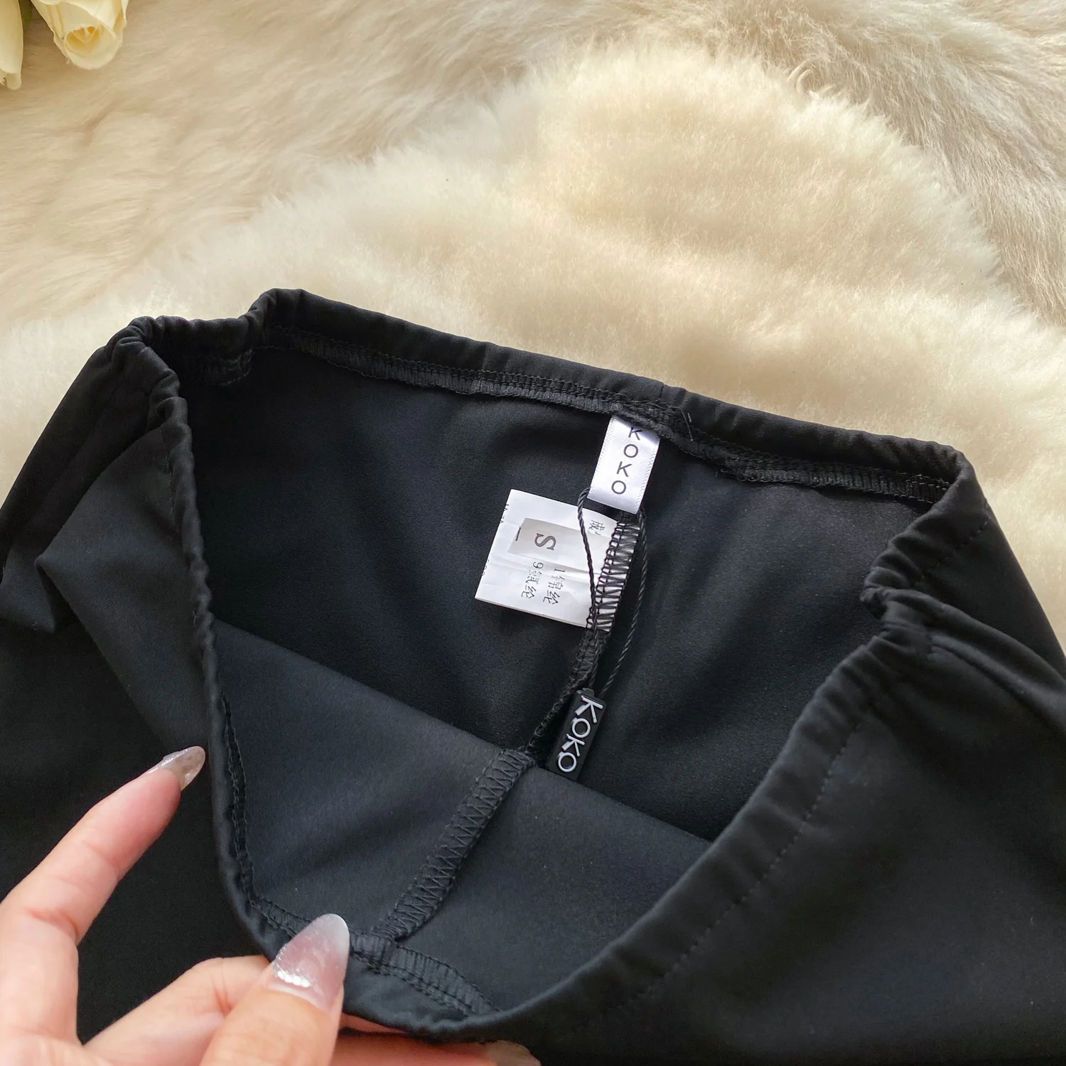 Women Streetwear Black Long Pants Spring Autumn High Waisted Lace Mesh Spliced Flared Pants Female Vintage Pants