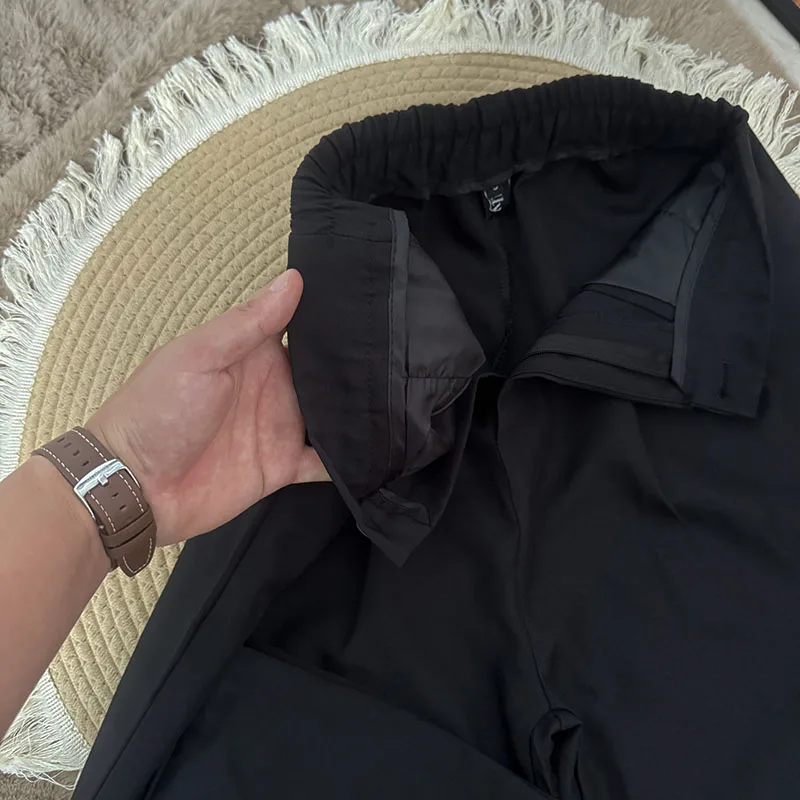 Spring Autumn Casual Loose Suit Pants Women Korean High Waist Office Wear Straight Pants Versatile Solid Floor Length Trousers