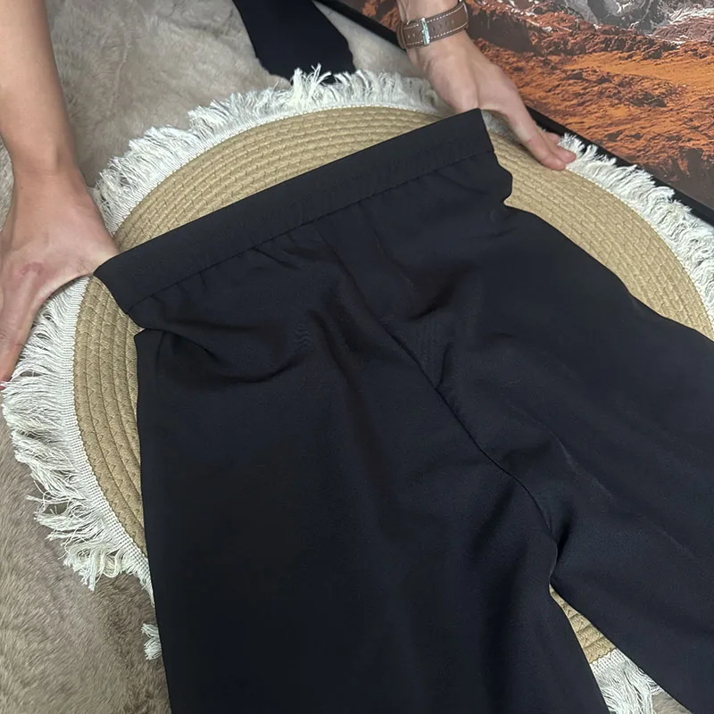 Spring Autumn Casual Loose Suit Pants Women Korean High Waist Office Wear Straight Pants Versatile Solid Floor Length Trousers