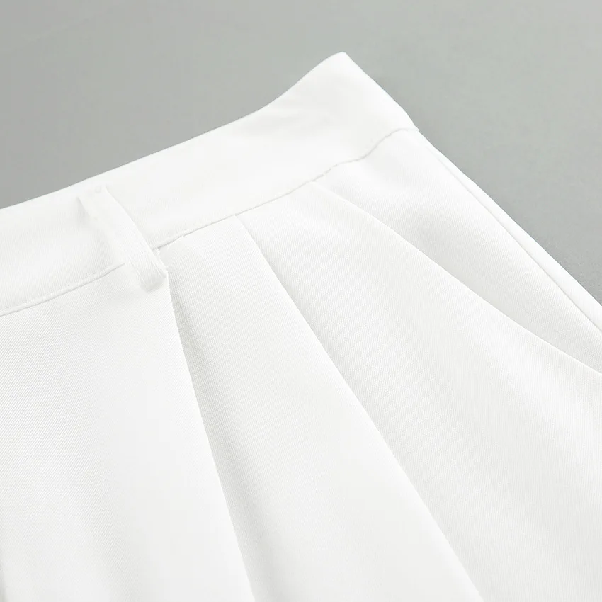 Light Luxury White Women Wide Leg Pants Spring and Autumn Temperament Versatile Commuting Leisure High Waist Straight Leg Pants