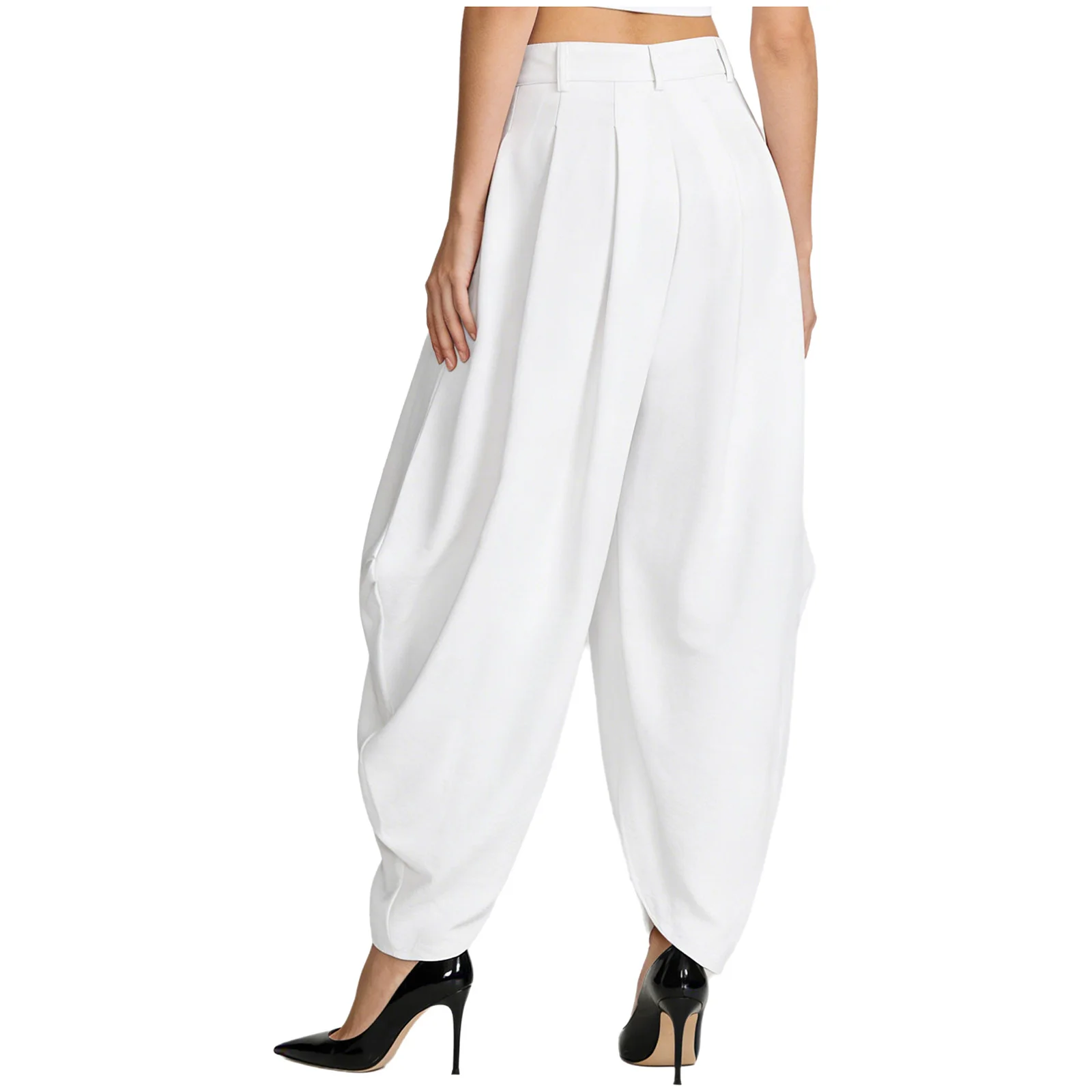 Women Palazzo Pants Trousers Casual SlacksBaroque Pleated Loose Wide Leg Pants Daily Commute Office Pants Women's Trousers