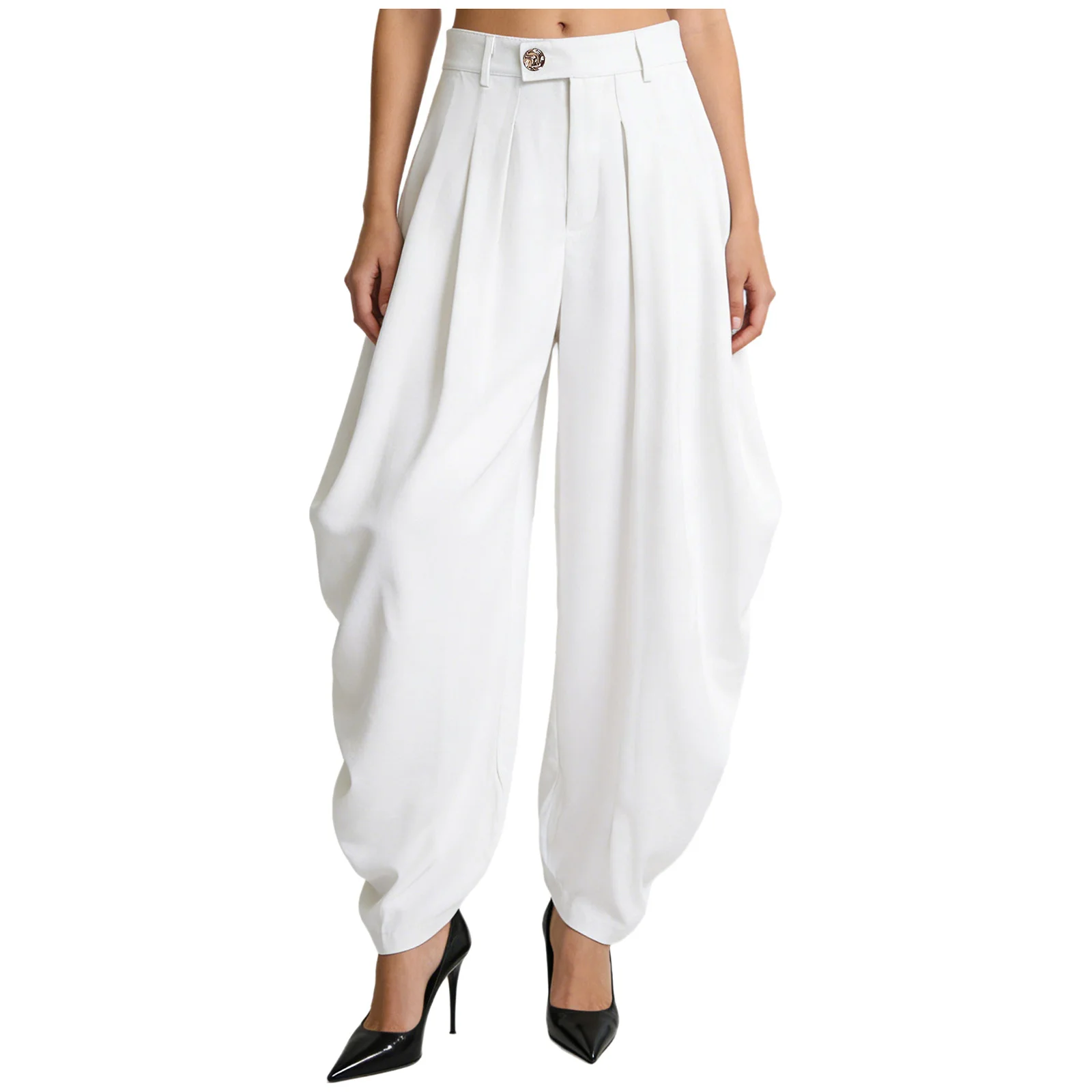 Women Palazzo Pants Trousers Casual SlacksBaroque Pleated Loose Wide Leg Pants Daily Commute Office Pants Women's Trousers
