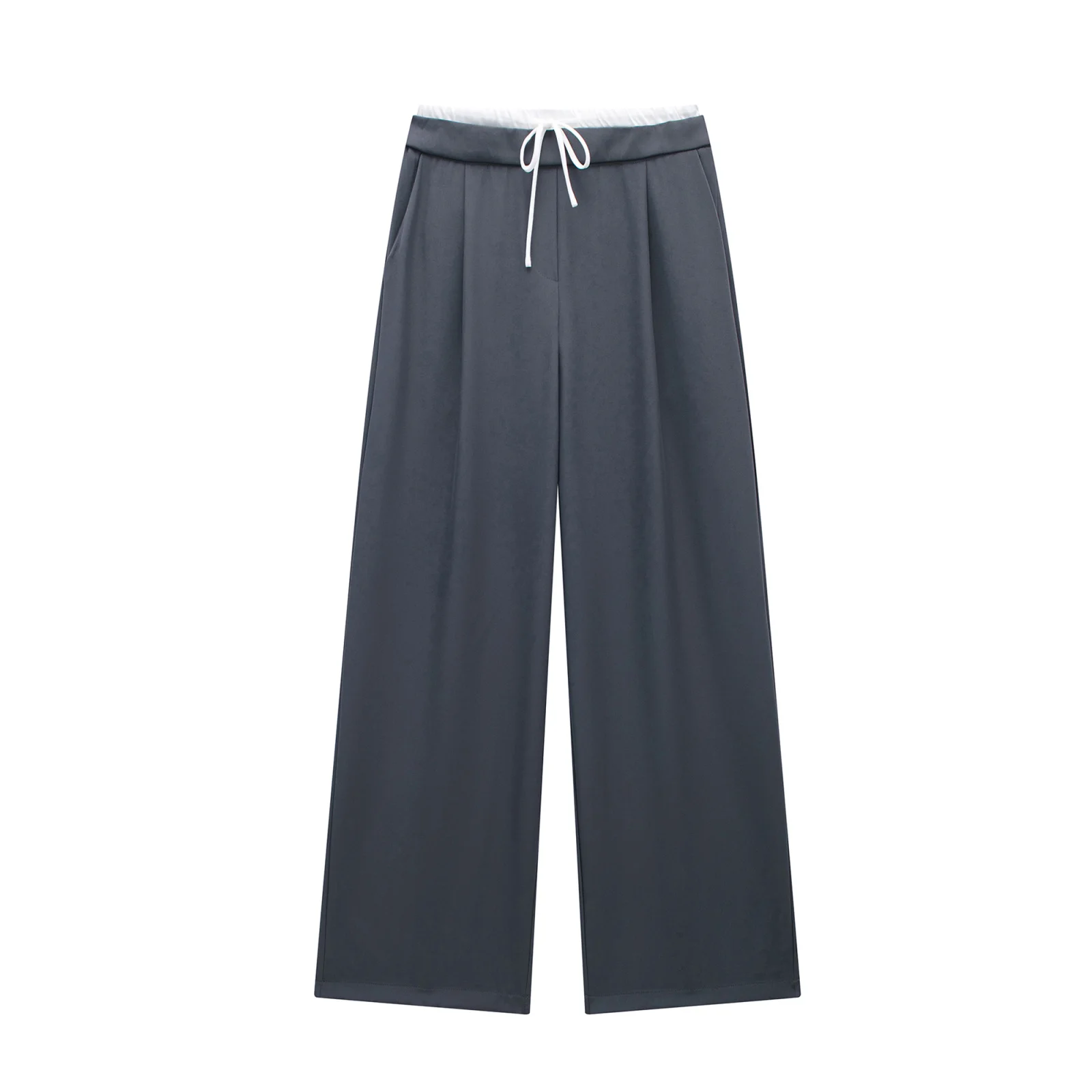 MUJER 2025 Wide Leg Pants for Women High Waist Baggy Pants Woman Summer Pleated Loose Pants Women Streetwear Tied Woman Trousers