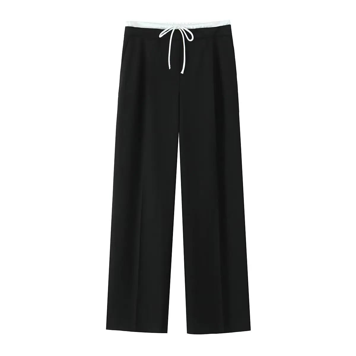 MUJER 2025 Wide Leg Pants for Women High Waist Baggy Pants Woman Summer Pleated Loose Pants Women Streetwear Tied Woman Trousers