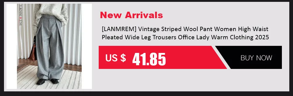 [LANMREM] American Style Vintage Wide Leg Pants For Women High Waist Solid Color Minimalism Casual Trousers 26Z1707