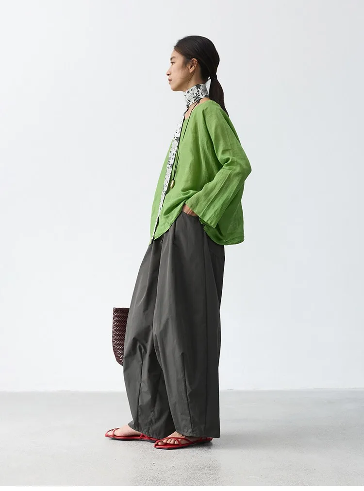 Relaxed and Comfortable~ Women's Balloon Pants, Loose Wide-Leg Casual Pants, Slimming Cotton Long Pants, Spring 2026
