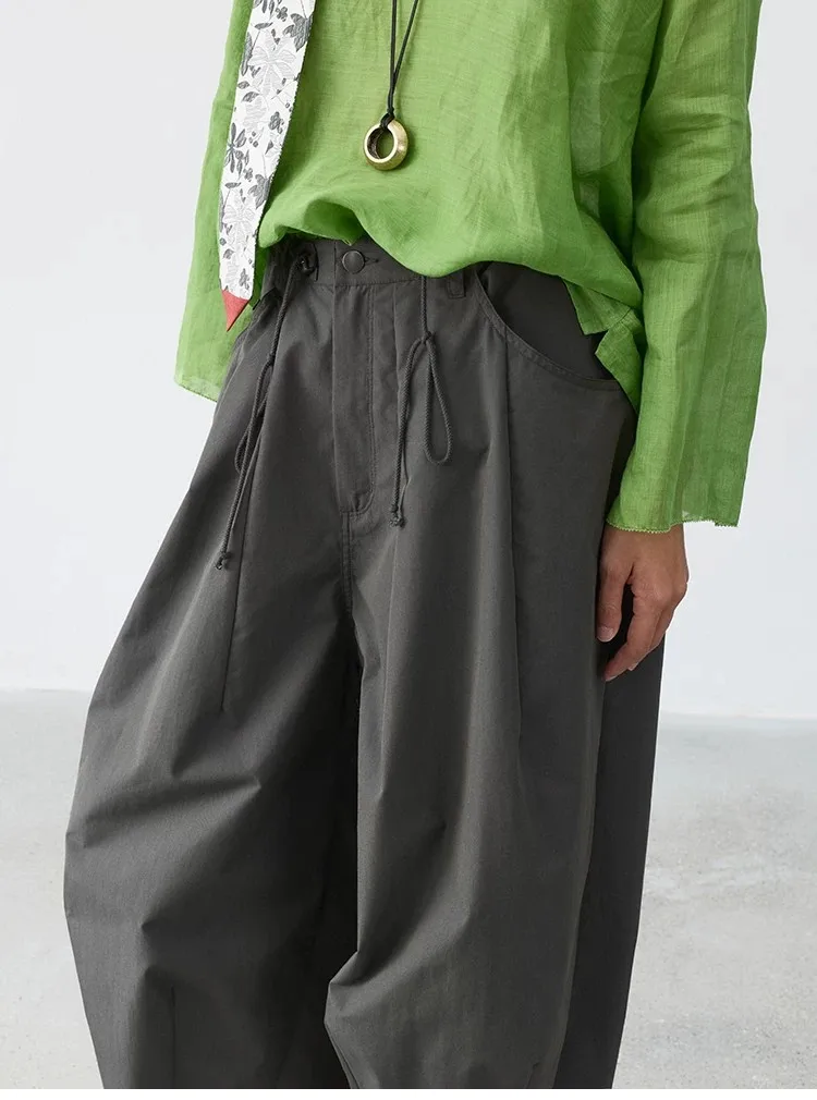 Relaxed and Comfortable~ Women's Balloon Pants, Loose Wide-Leg Casual Pants, Slimming Cotton Long Pants, Spring 2026