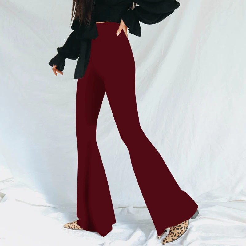 Hugcitar High Waist Leopard Print Flare Leggings 2025 Spring Women Fashion Sexy Bodycon Trousers Club Pants