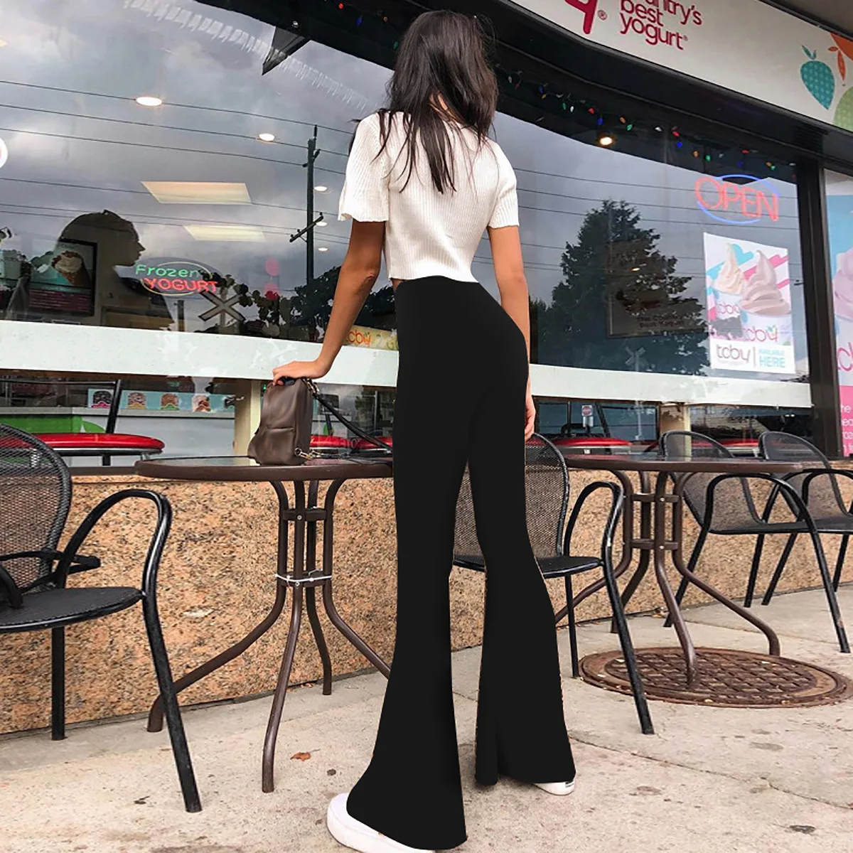 Hugcitar High Waist Leopard Print Flare Leggings 2025 Spring Women Fashion Sexy Bodycon Trousers Club Pants