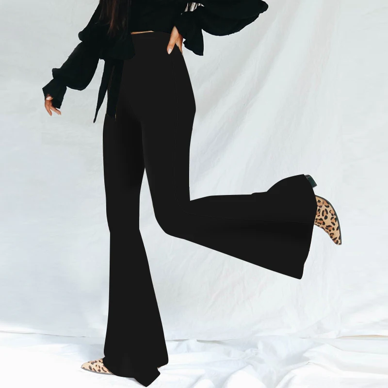 Hugcitar High Waist Leopard Print Flare Leggings 2025 Spring Women Fashion Sexy Bodycon Trousers Club Pants