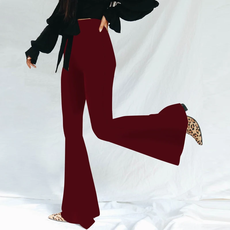 Hugcitar High Waist Leopard Print Flare Leggings 2025 Spring Women Fashion Sexy Bodycon Trousers Club Pants