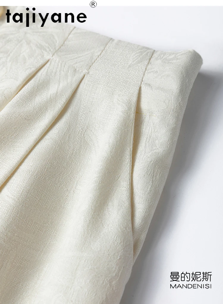 TAJIYANE 100% Real Mulberry Silk Pants Woman High Quality Baggy Pants Jacquard Wide Leg Trousers Summer Clothes Women 2025 여성바지