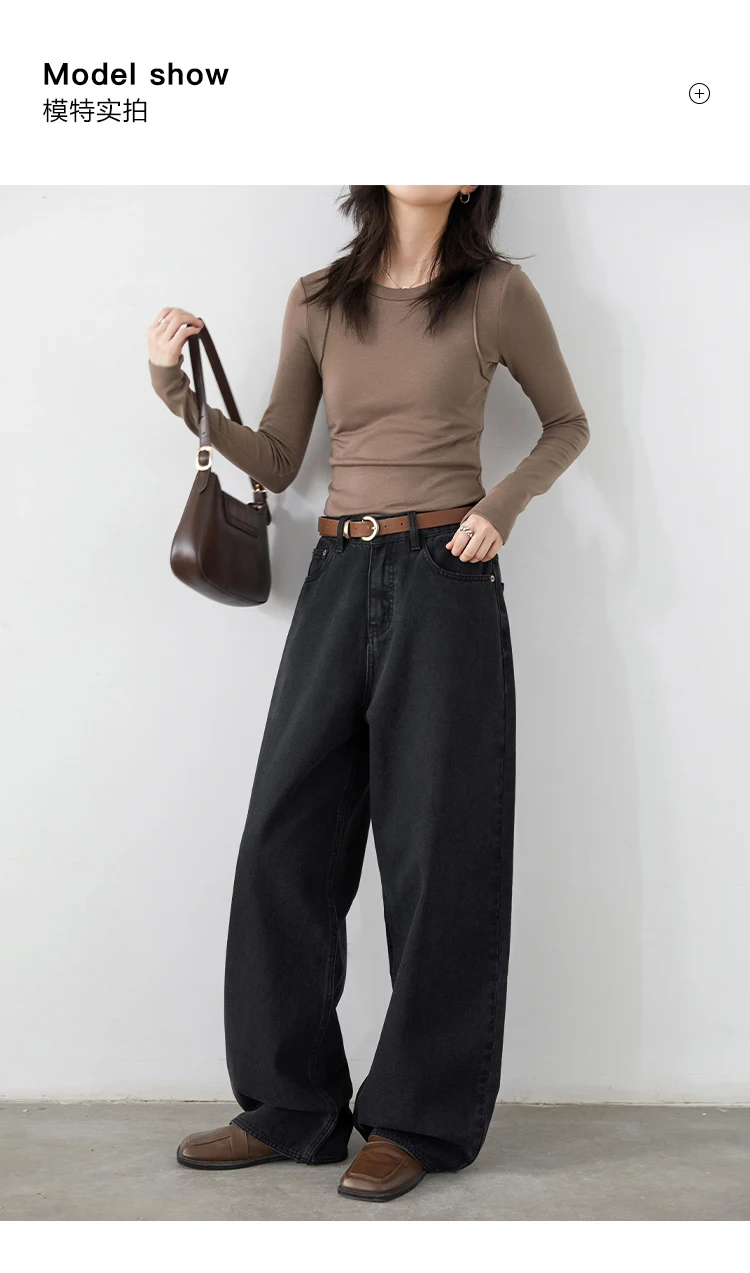 CHIC VEN Korean Women Plus Jeans New Casual Retro Wide Legs Denim Pants Slim Female Trousers Spring Autumn 2025