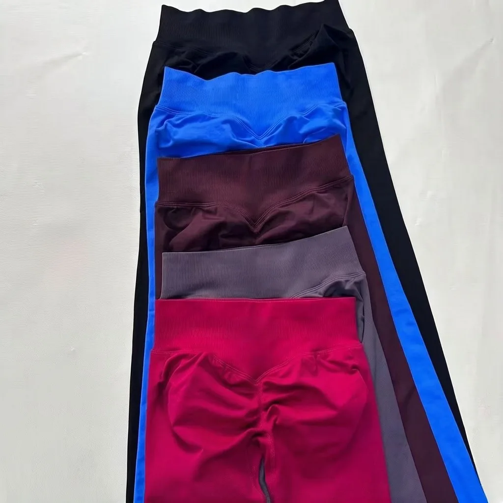 NO LOGO Impact Flares Scrunch Booty Women's Gym Leggings Seamless Fitness Workout Yoga Trousers Squat Proof Fashion Flared Pants