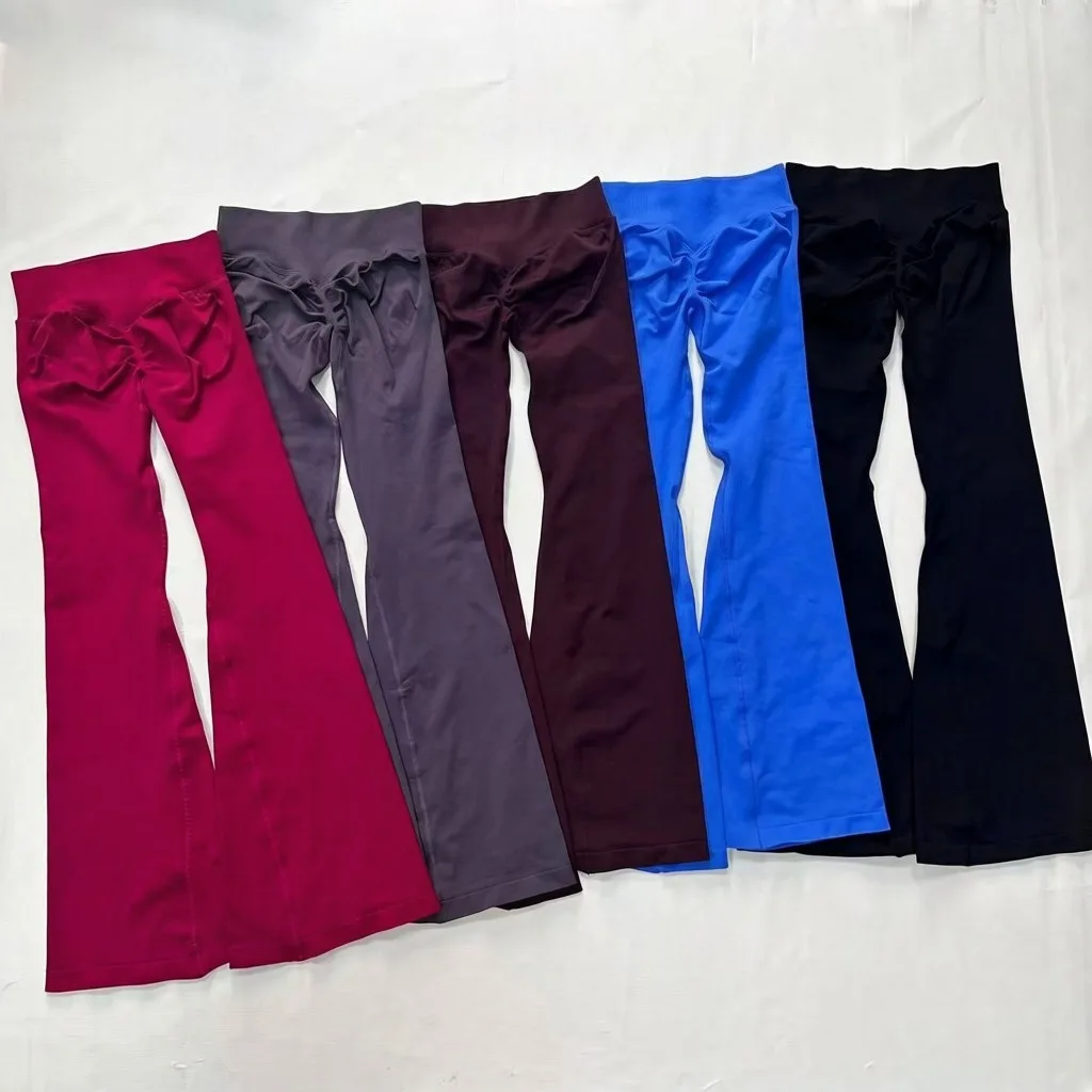 NO LOGO Impact Flares Scrunch Booty Women's Gym Leggings Seamless Fitness Workout Yoga Trousers Squat Proof Fashion Flared Pants