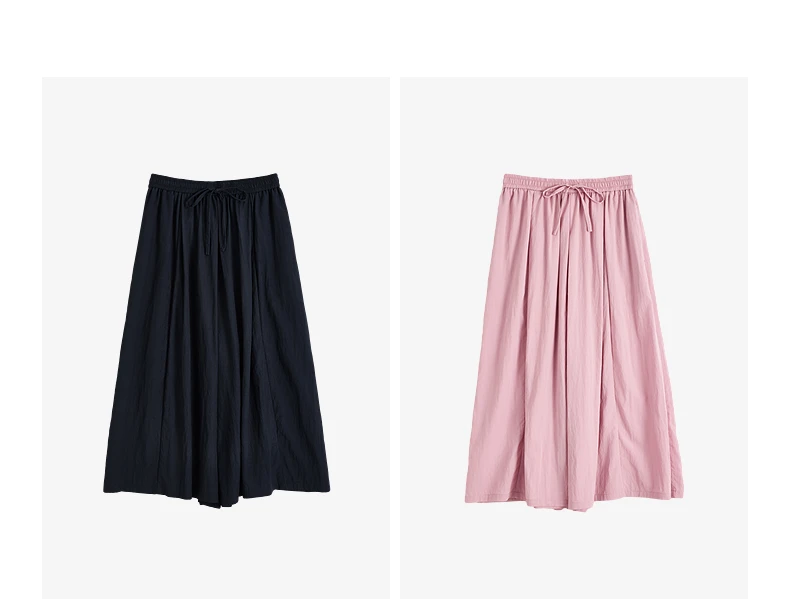 TOYOUTH Women Casual Pants 2026 Summer New Nine Inch Silhouette Light Style Wide Leg Pants