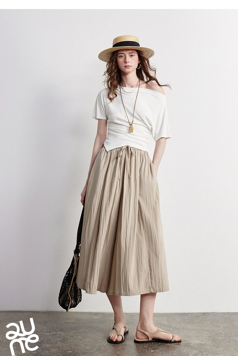 TOYOUTH Women Casual Pants 2026 Summer New Nine Inch Silhouette Light Style Wide Leg Pants