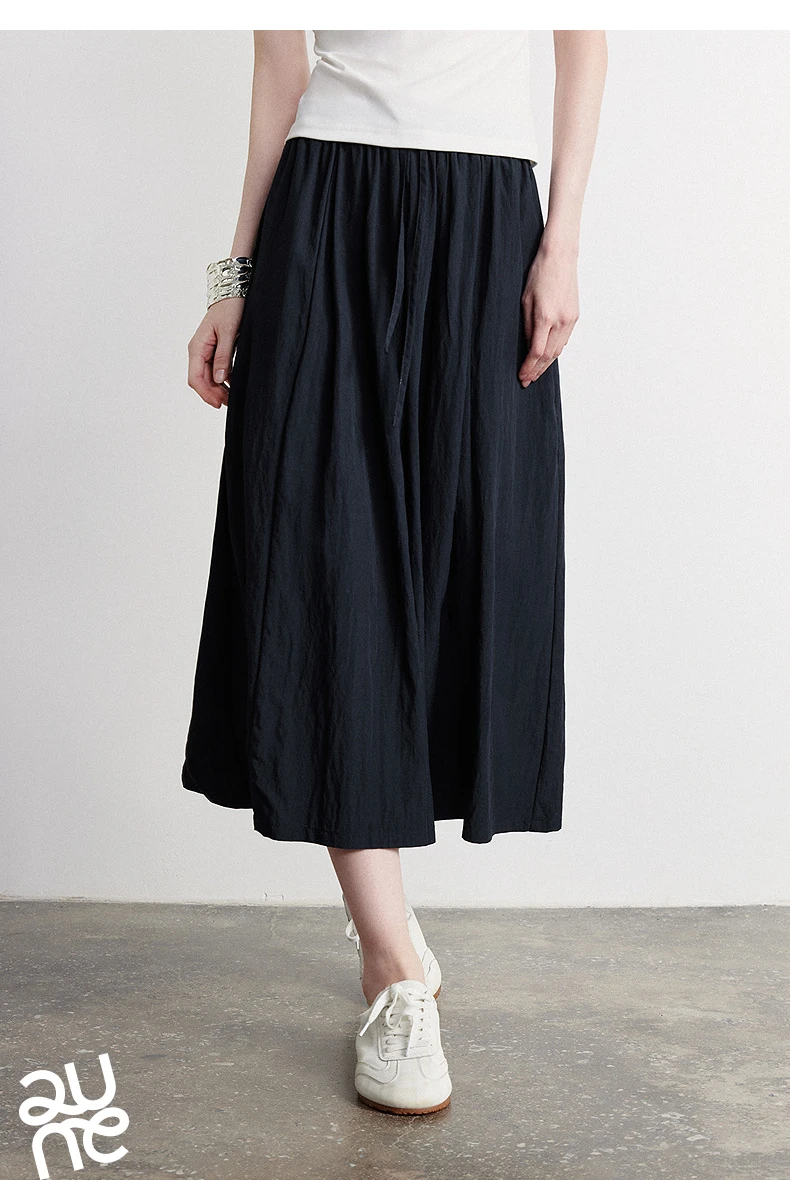 TOYOUTH Women Casual Pants 2026 Summer New Nine Inch Silhouette Light Style Wide Leg Pants