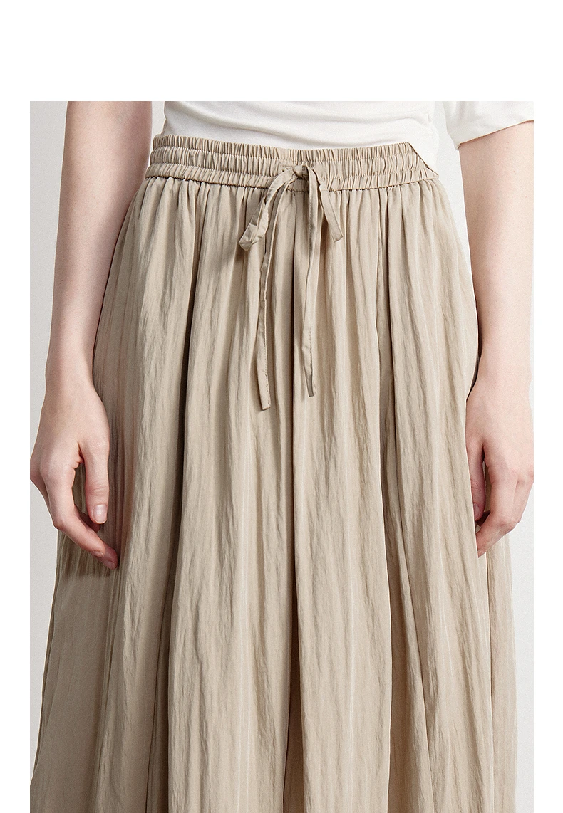TOYOUTH Women Casual Pants 2026 Summer New Nine Inch Silhouette Light Style Wide Leg Pants