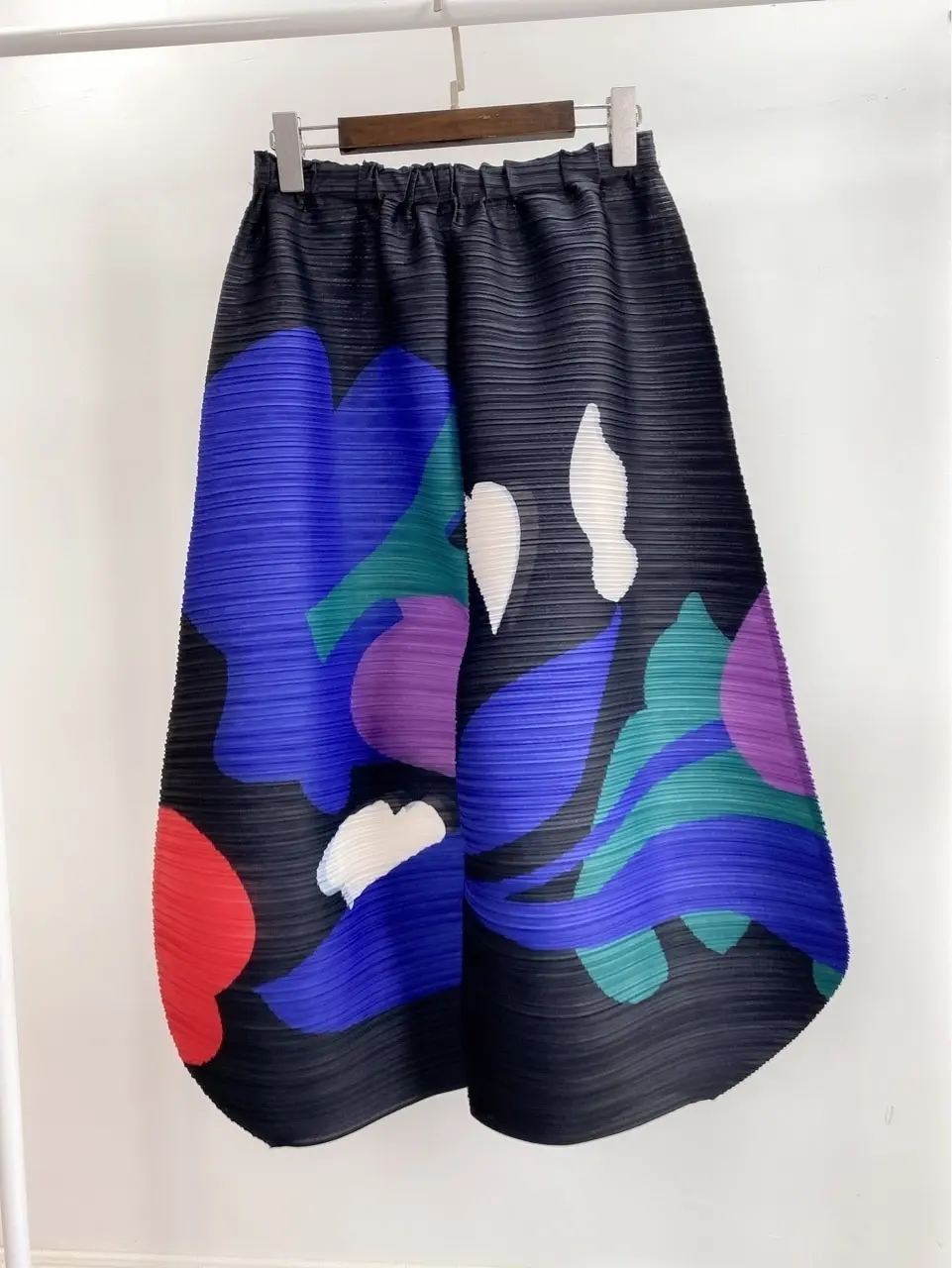 YUDX Miyake Pleated Wide Leg Pants Woman Multicolor Print Elastic High Waist Loose Plus Size 2025 New Autumn Women Clothing