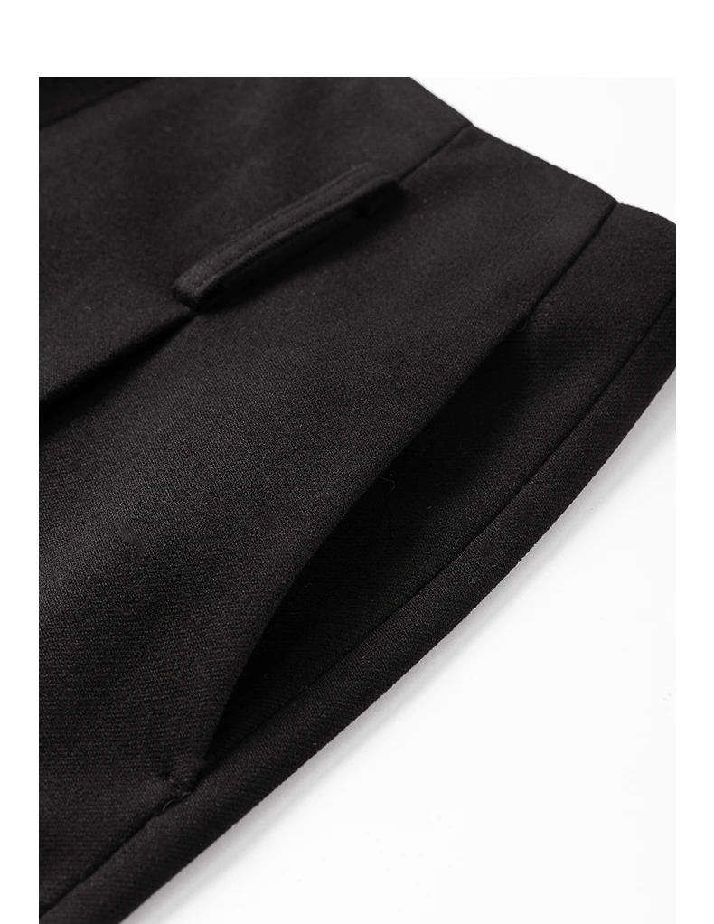 TOYOUTH Women Capris 2025 Winter New Pleated Wide-Leg Elegant Commuting Casual Warm Wool-Blend Trousers