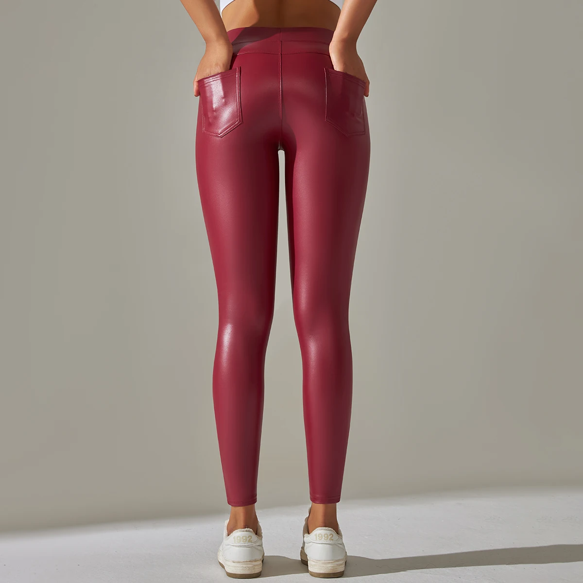 Trendy New WOMEN'S Leggings High Waisted Tight and Sexy Leather Pants Colorful Yoga Pants for Women