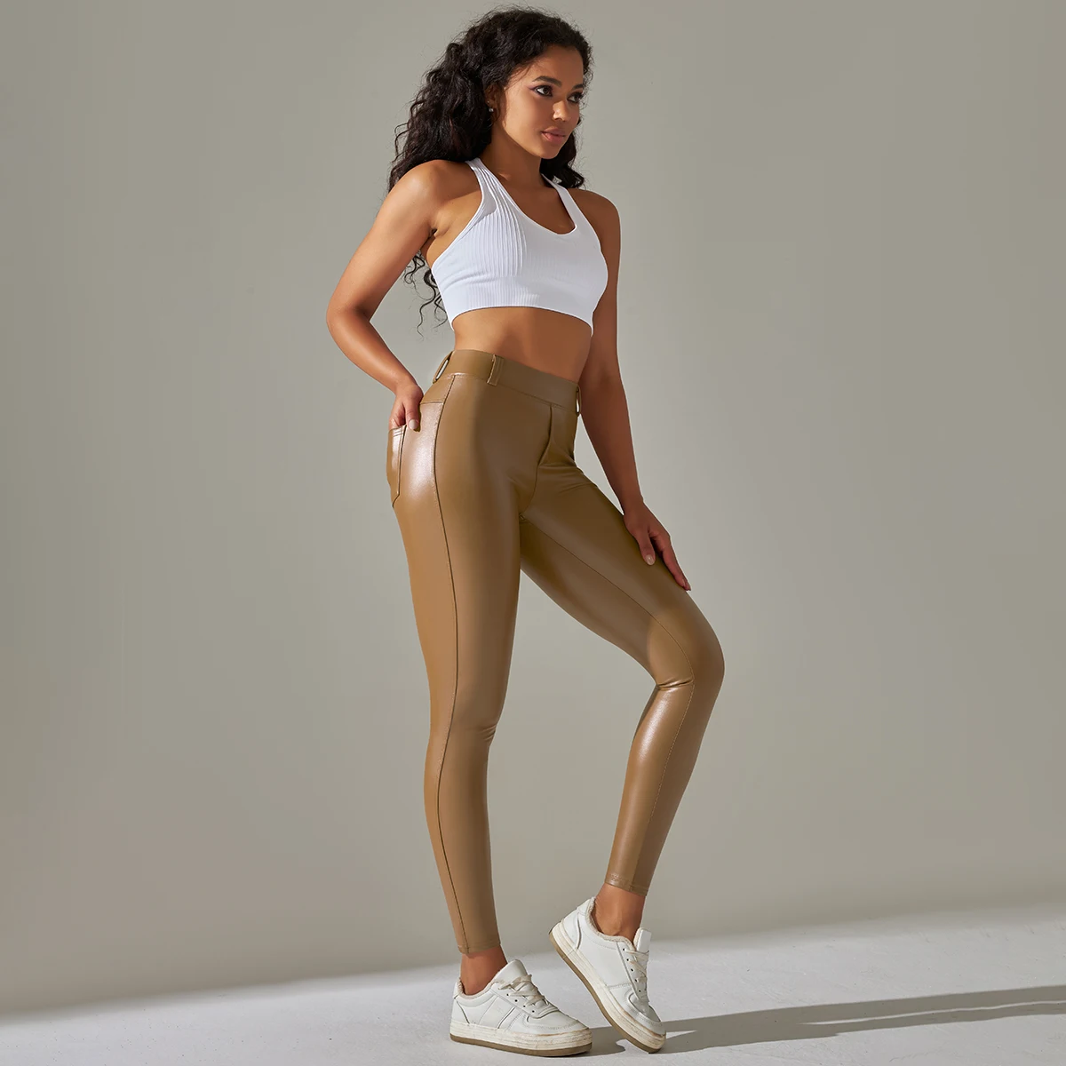 Trendy New WOMEN'S Leggings High Waisted Tight and Sexy Leather Pants Colorful Yoga Pants for Women